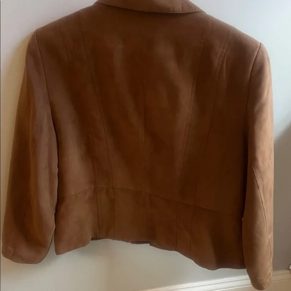 Women’s Brown Suede Zip-Front Jacket - Picture 2 of 5
